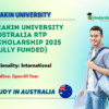 Deakin University Australia RTP Scholarship 2025 (Fully Funded)