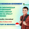 KNB Indonesian Government Scholarship 2025/26 (Fully Funded)