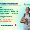 MEXT Undergraduate Scholarship 2026 in Japan | Fully Funded