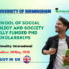 School of Social Policy and Society Fully funded PhD Scholarships in UK