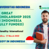 UI GREAT Scholarship 2025 in Indonesia (Fully Funded)